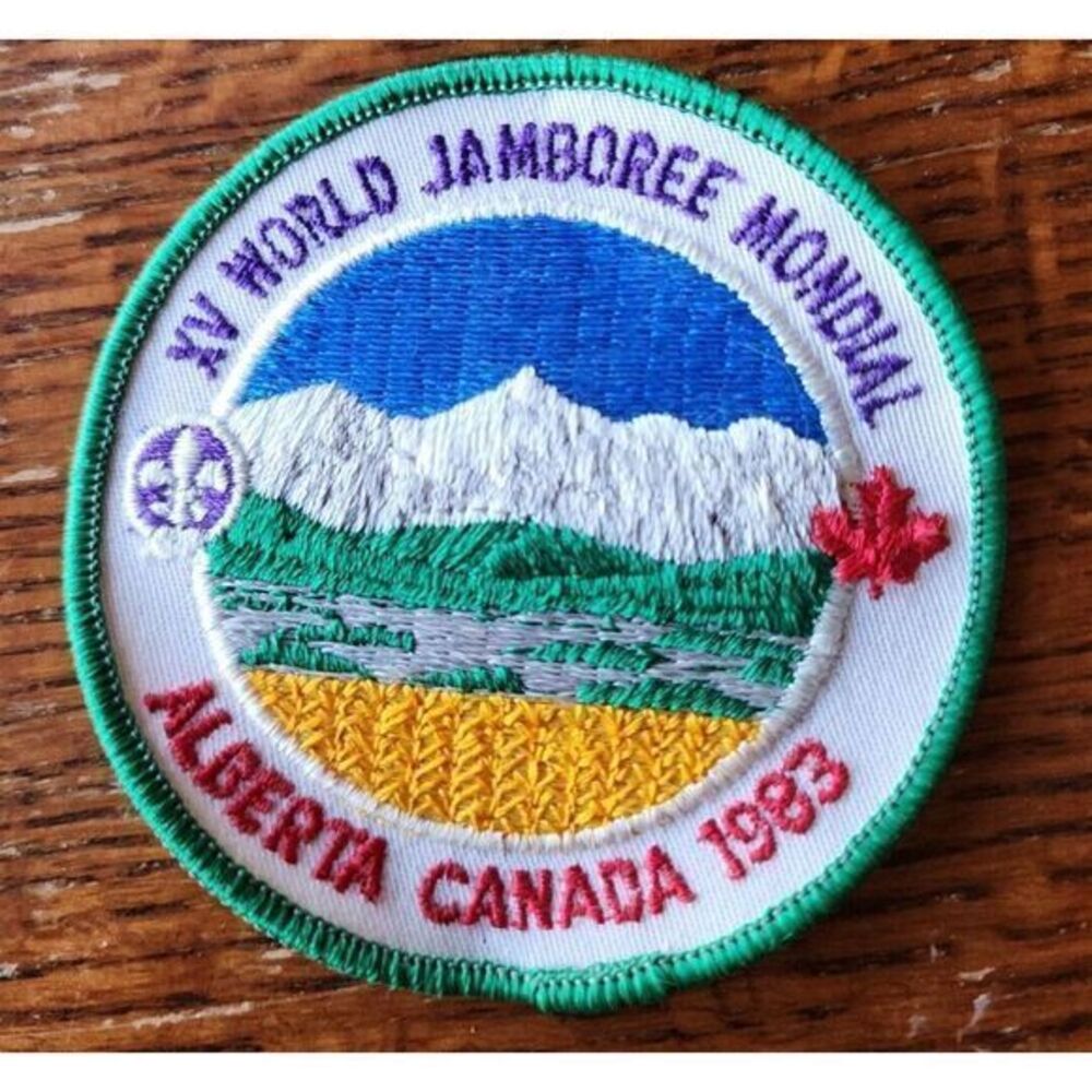 World Jamboree 1983 Patch Alberta Canada gauze‎ back - participant NOS